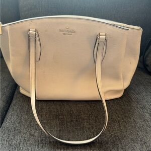 Kate Spade Cream Leather Tote Bag